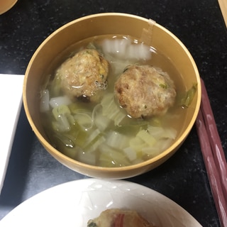 肉団子はノンフライヤーで☆野菜スープ